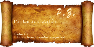 Pintarics Zalán névjegykártya